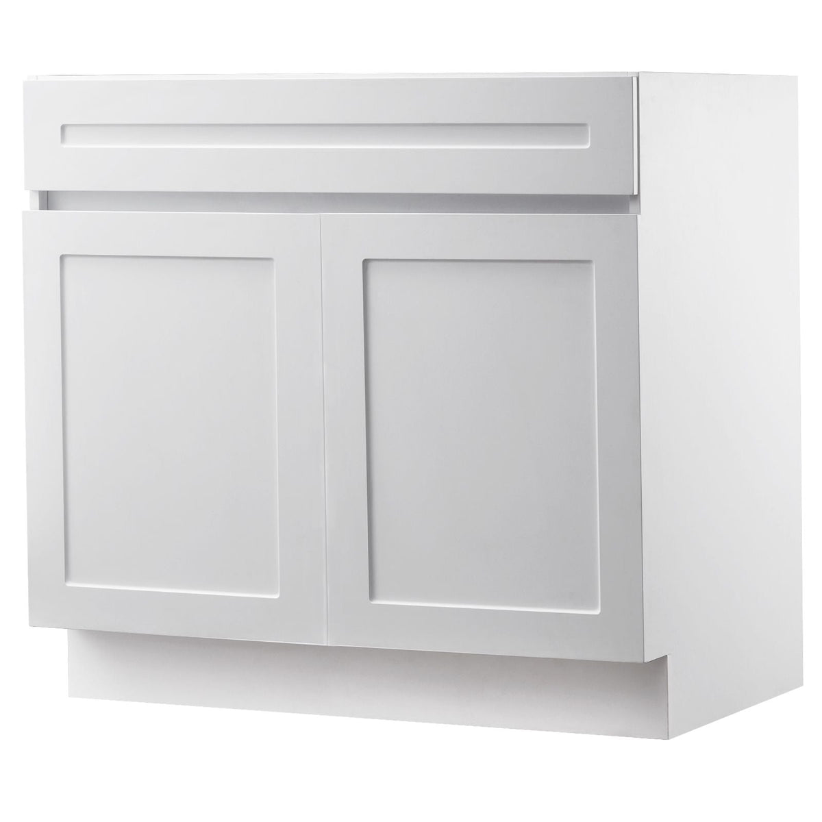 White Shaker Base Cabinet, 36-Inch Unassembled Sink Base Cabinet, 36" W x 24" D x 34.5" H Ready to Assemble Cabinet with Soft-Close Doors and Adjustable Shelf, for Home Office