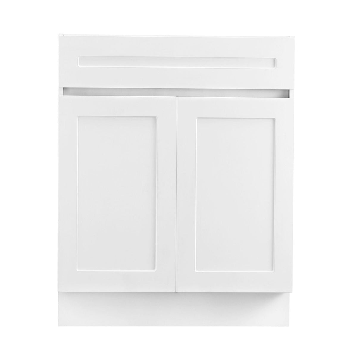 White Shaker Base Cabinet with Drawer, 24-Inch Unassembled Drawer Base Cabinet, 24" W x 24" D x 34.5" H Ready to Assemble Cabinet with Soft-Close Doors and Adjustable Shelf, for Home Office