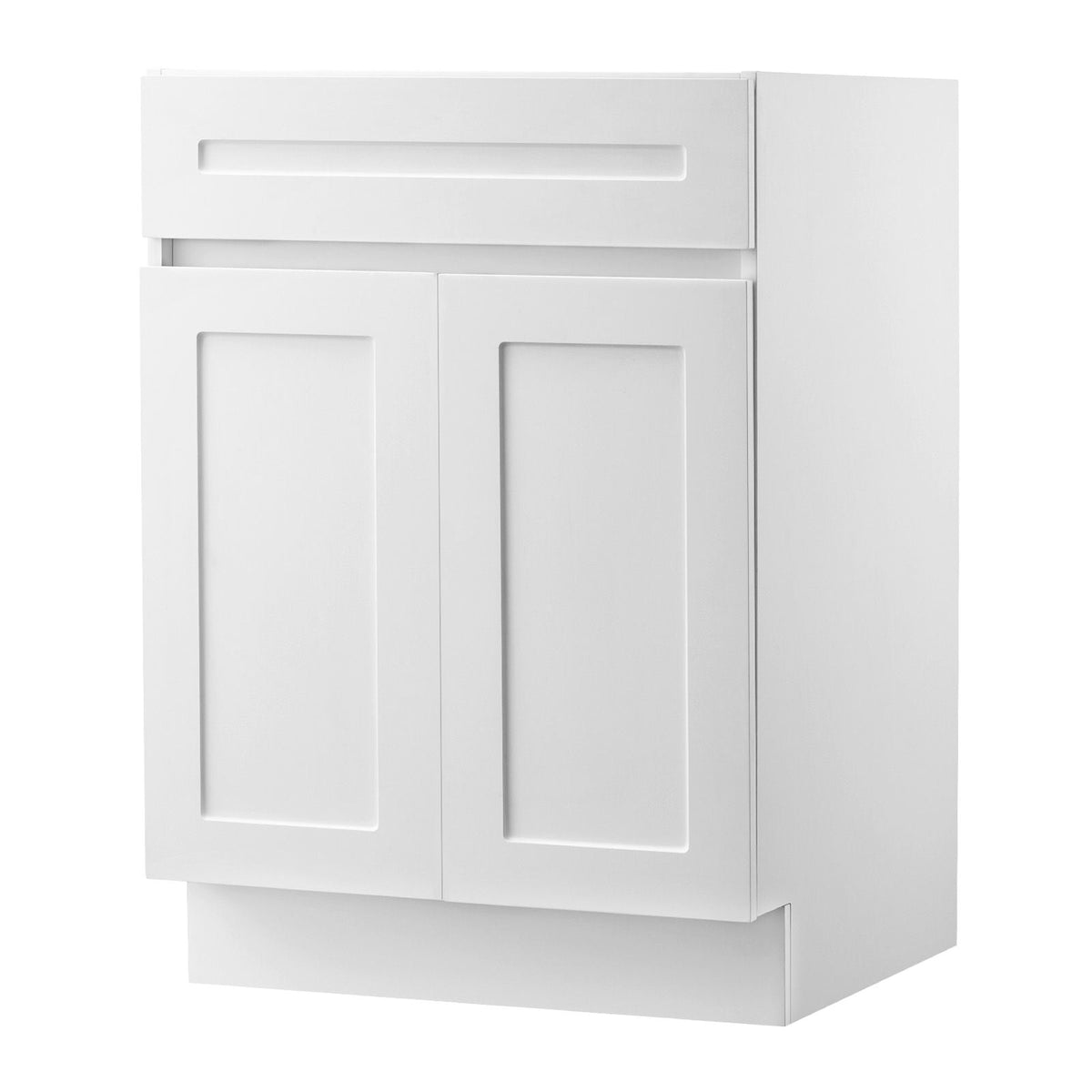White Shaker Base Cabinet with Drawer, 24-Inch Unassembled Drawer Base Cabinet, 24" W x 24" D x 34.5" H Ready to Assemble Cabinet with Soft-Close Doors and Adjustable Shelf, for Home Office