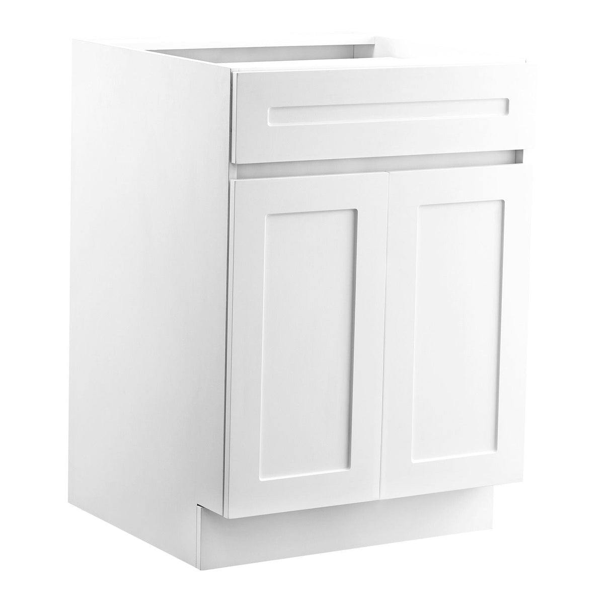 White Shaker Base Cabinet with Drawer, 24-Inch Unassembled Drawer Base Cabinet, 24" W x 24" D x 34.5" H Ready to Assemble Cabinet with Soft-Close Doors and Adjustable Shelf, for Home Office