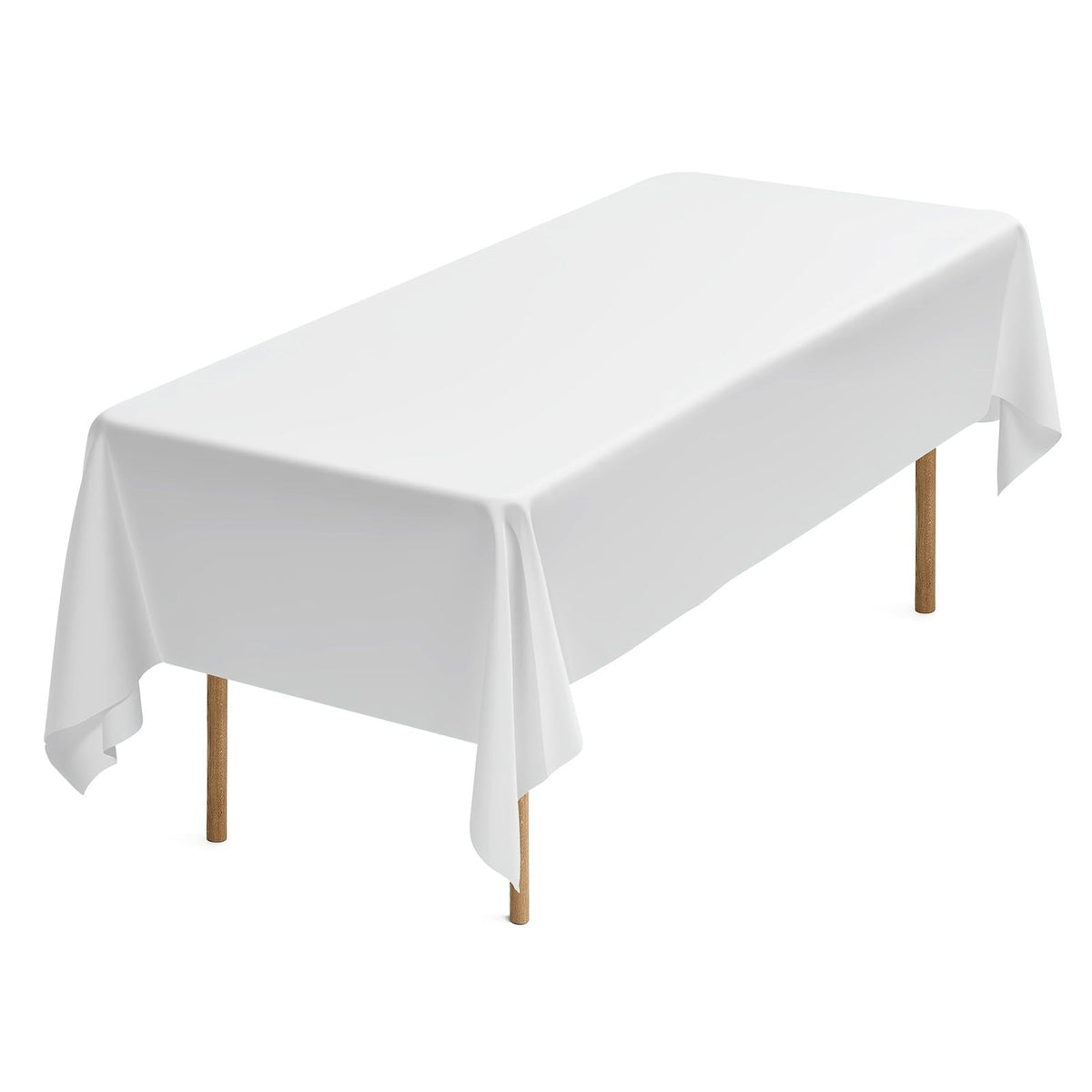 White Tablecloths for Rectangle Tables, 6 Pack, 60 x 102 Inches, Reusable and Machine Washable Table Clothes, Wrinkle-Resistant Polyester Fabric Table Covers for Wedding, Party, Banquet