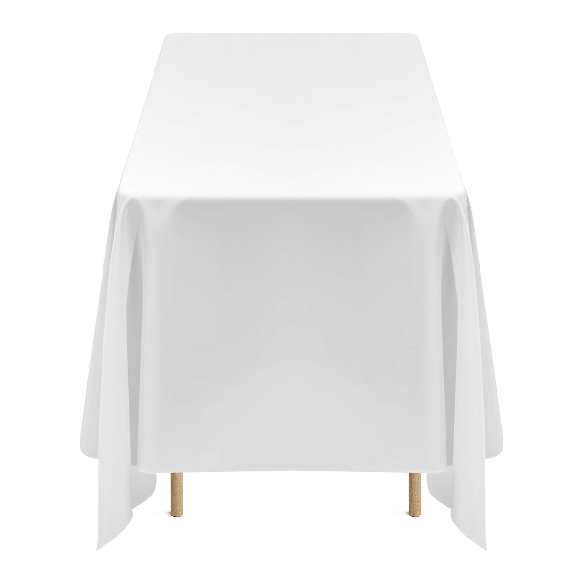 White Tablecloths for Rectangle Tables, 6 Pack, 70 x 120 Inches, Reusable and Machine Washable Table Clothes, Wrinkle-Resistant Polyester Fabric Table Covers for Wedding, Party, Banquet