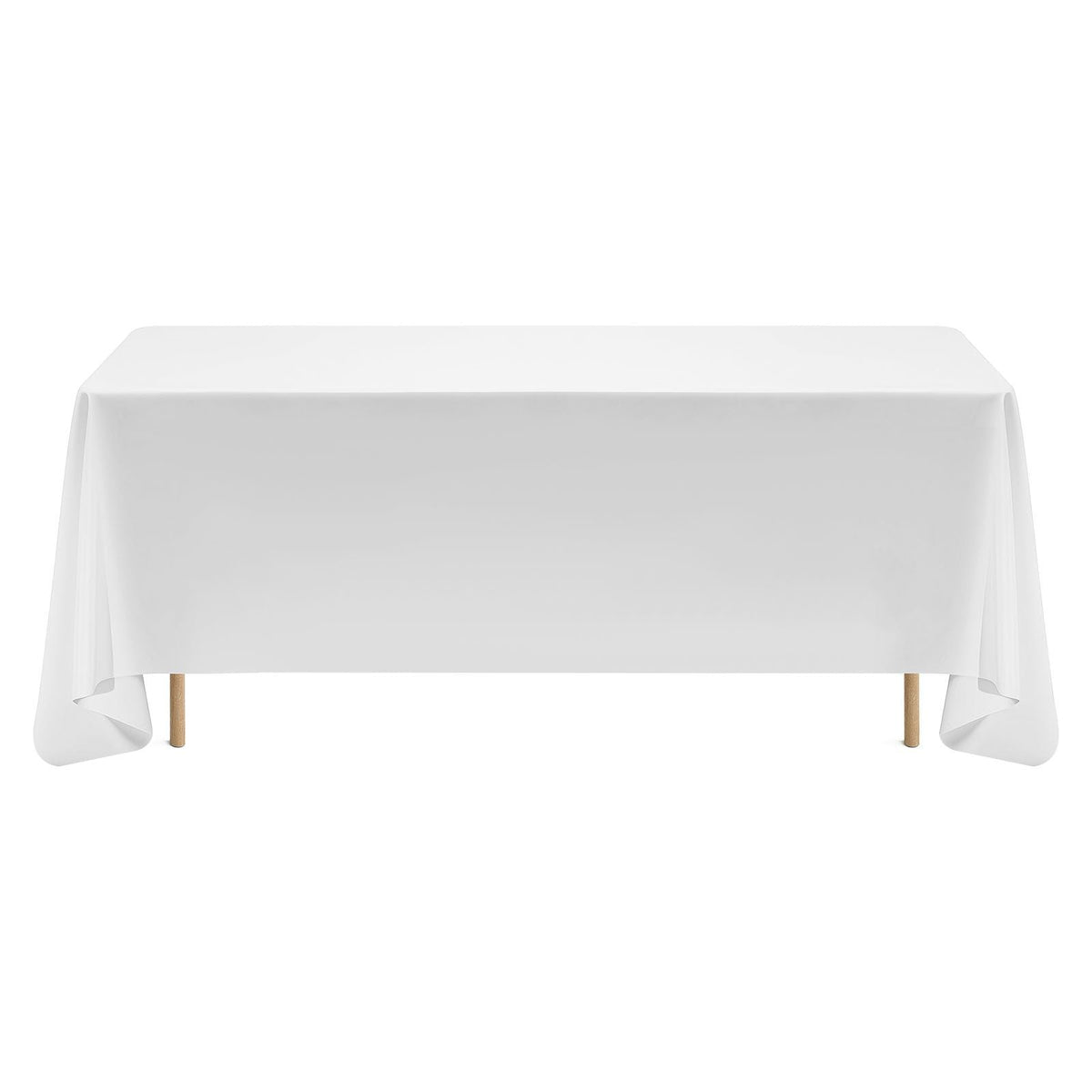 White Tablecloths for Rectangle Tables, 6 Pack, 70 x 120 Inches, Reusable and Machine Washable Table Clothes, Wrinkle-Resistant Polyester Fabric Table Covers for Wedding, Party, Banquet