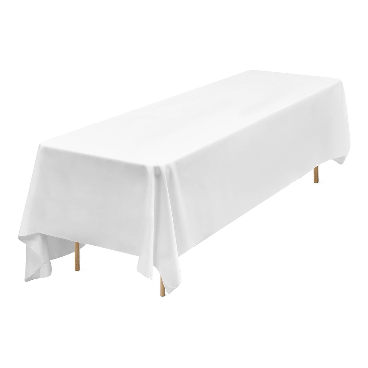 White Tablecloths for Rectangle Tables, 6 Pack, 90 x 132 Inches, Reusable and Machine Washable Table Clothes, Wrinkle-Resistant Polyester Fabric Table Covers for Wedding, Party, Banquet