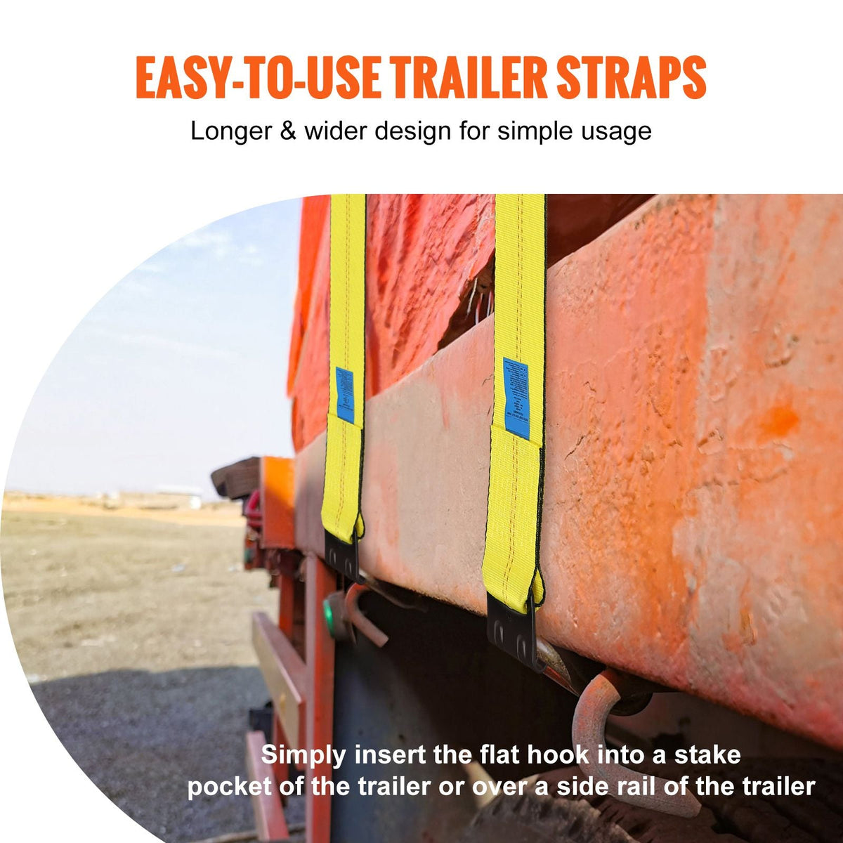 Winch Straps, 4" x 40', 6000 lbs Load Capacity, 18000 lbs Break Strength, Truck Straps with Flat Hook, Flatbed Tie Downs Cargo Control for Trailers, Farms, Rescues, Tree Saver, Yellow (10 Pack)