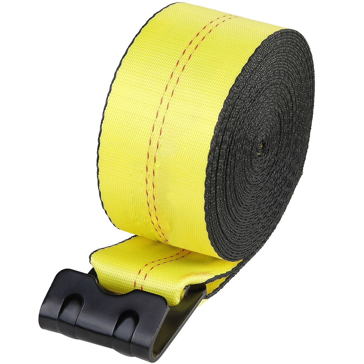 Winch Straps, 4" x 40', 6000 lbs Load Capacity, 18000 lbs Break Strength, Truck Straps with Flat Hook, Flatbed Tie Downs Cargo Control for Trailers, Farms, Rescues, Tree Saver, Yellow (10 Pack)