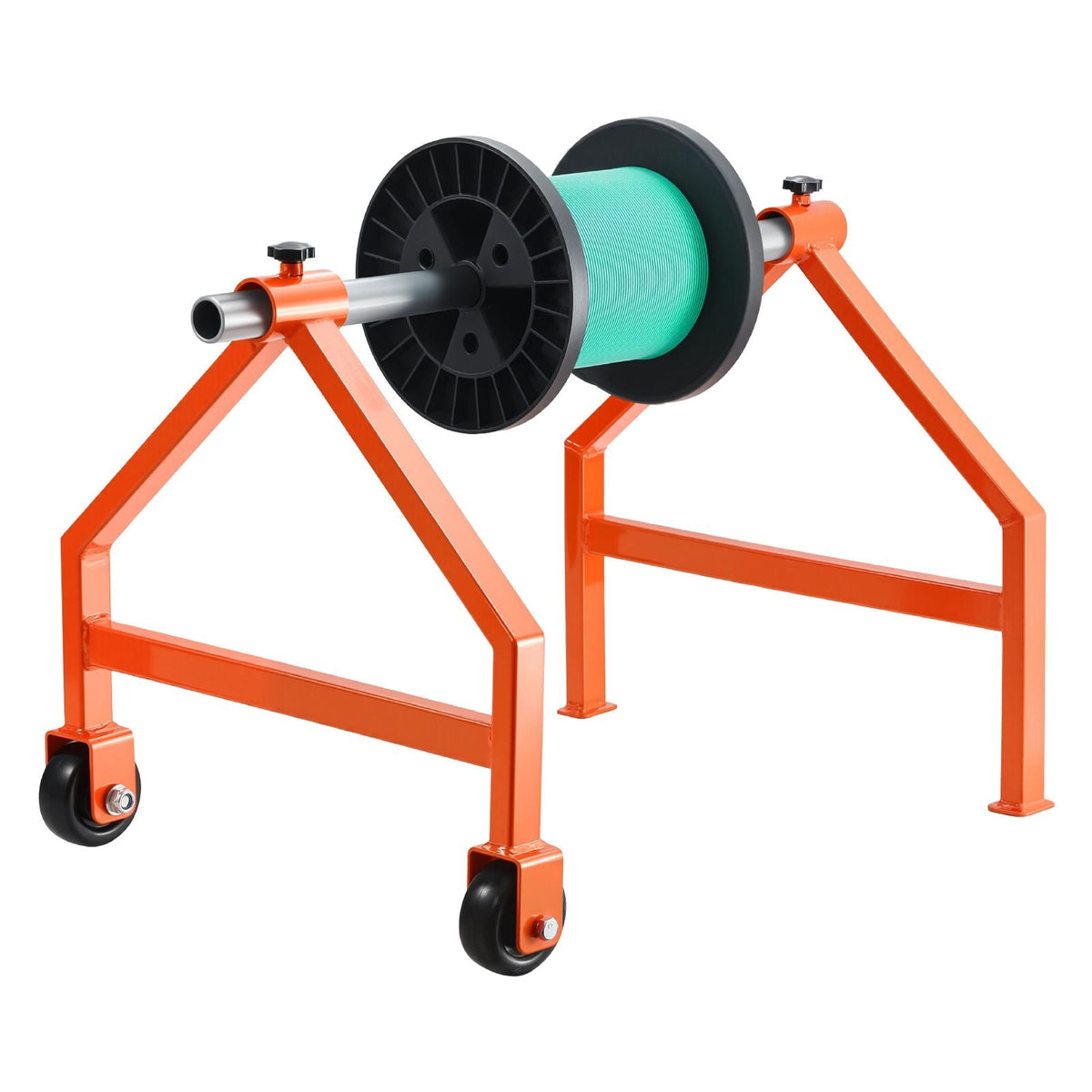 Wire Spool Rack, 220 lbs Load Capacity, Portable Cable Caddy, Moveable Wire Rack with Wheels, Spool Holder, Up to 29.9 in Diameter, for Electrical Industrial and Retail Use, Working Efficiency