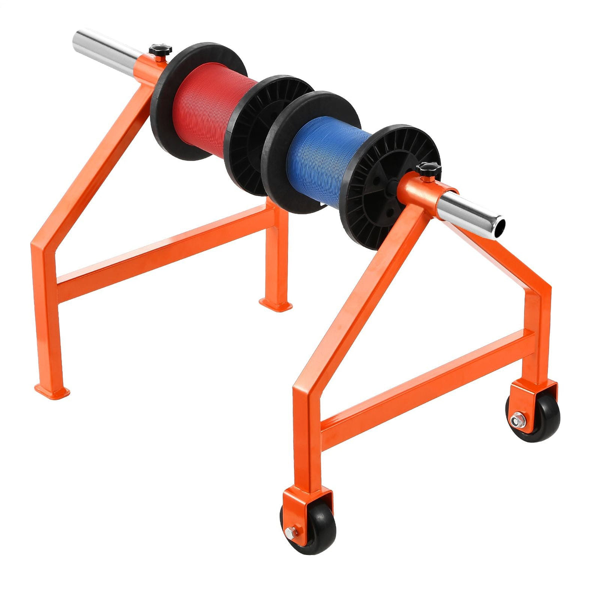 Wire Spool Rack, 220 lbs Load Capacity, Portable Cable Caddy, Moveable Wire Rack with Wheels, Spool Holder, Up to 29.9 in Diameter, for Electrical Industrial and Retail Use, Working Efficiency