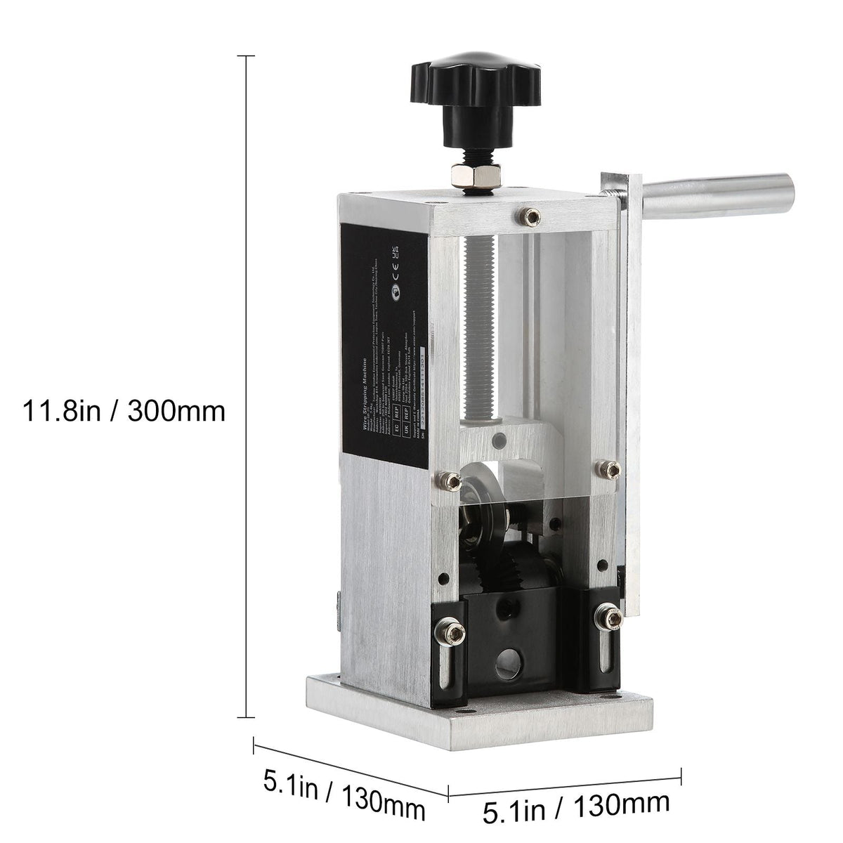Wire Stripping Machine,Wire Stripper with Hand Crank or Drill Powered,0.06''-1.18'' Copper Wire Stripper,Visible Stripping Depth Reference,Portable Aluminum Frame Wire Peeler