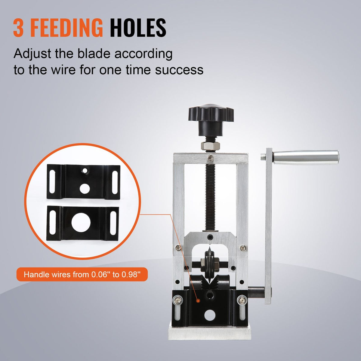 Wire Stripping Machine,Wire Stripper with Hand Crank or Drill Powered,0.06''-1.18'' Copper Wire Stripper,Visible Stripping Depth Reference,Portable Aluminum Frame Wire Peeler