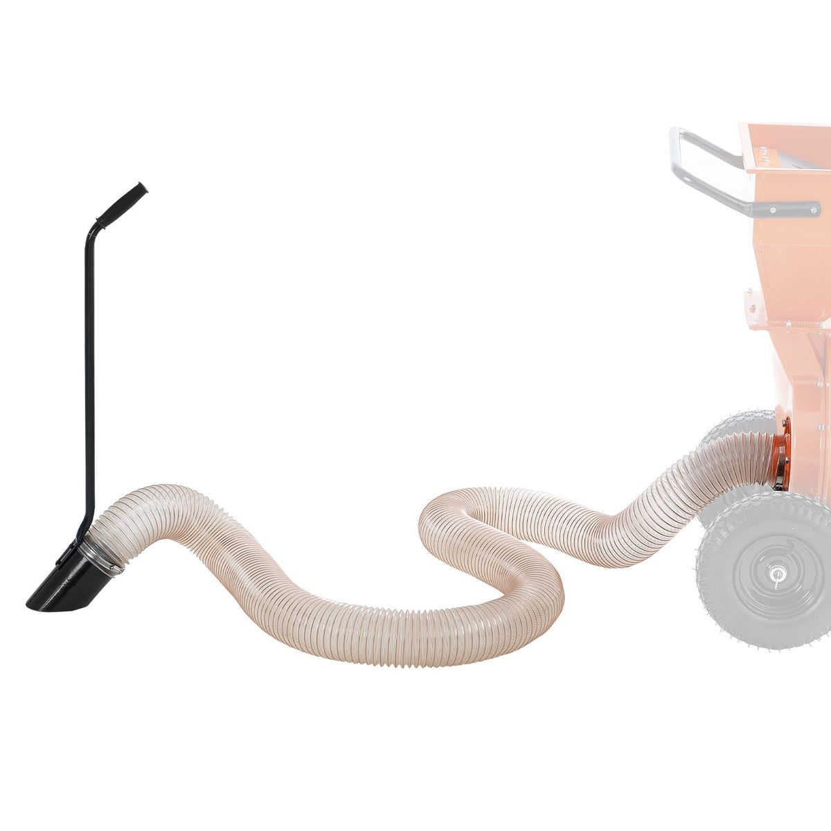 Wood Chipper Shredder Mulcher Leaf Vacuum Kit, 4.3 Inch x 13.1 ft Heavy Duty Universal Woodchipper Accessory, 4 inch Diameter for Large Volume Feeding,Fit Mainstream Brand (Chipper NOT Included)