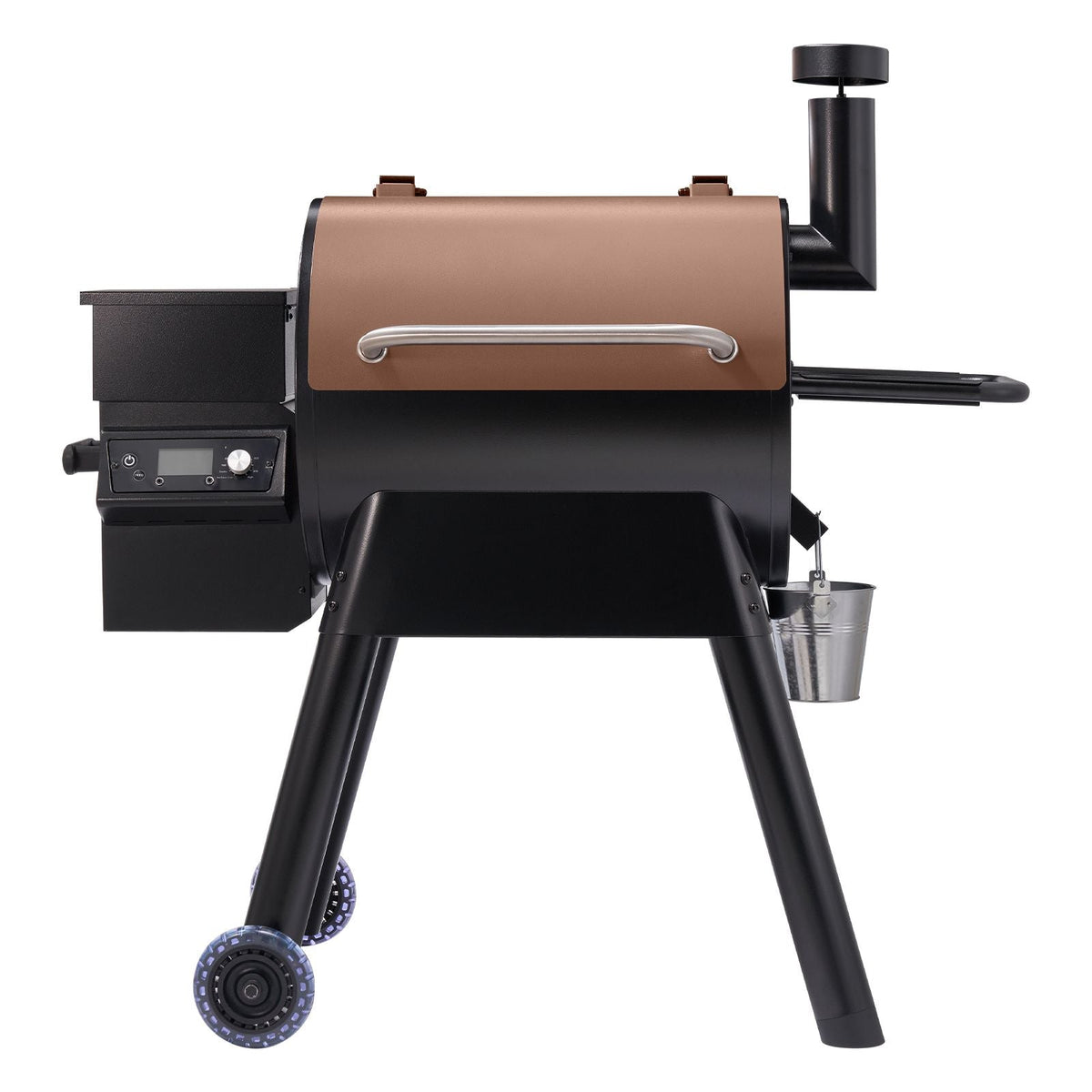 Wood Pellet Grill Smoker, 8 in 1 BBQ Grills for Outdoor Cooking, 575 Sq Inch Cook Area Electric Grill and Smoker, with LCD Screen Controller, Meat Probe, 500 Fahrenheit Max Temperature, Black