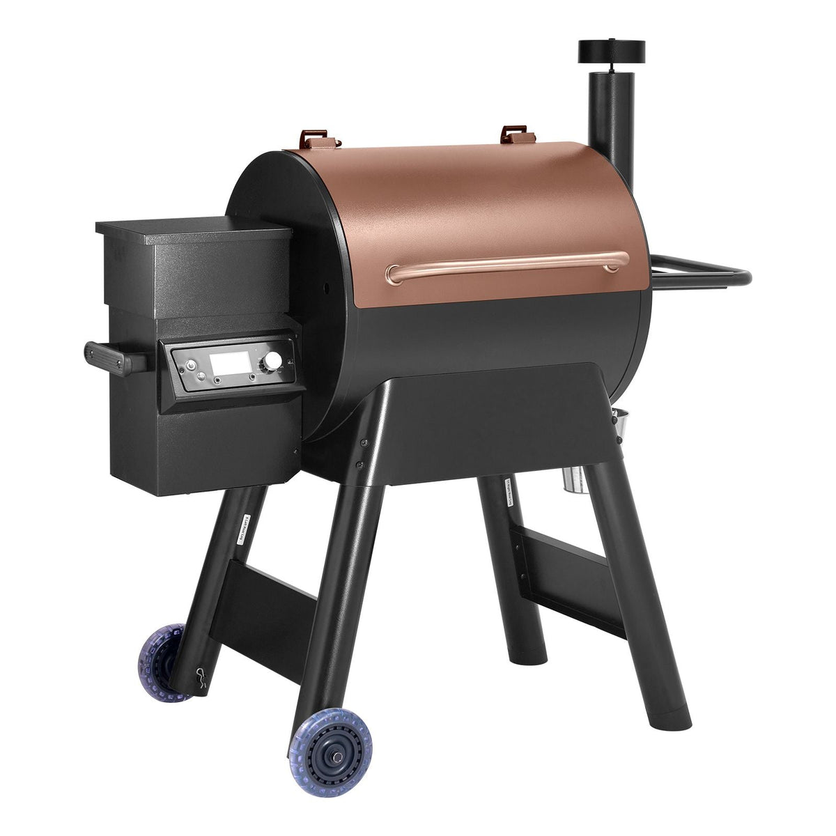 Wood Pellet Grill Smoker, 8 in 1 BBQ Grills for Outdoor Cooking, 575 Sq Inch Cook Area Electric Grill and Smoker, with LCD Screen Controller, Meat Probe, 500 Fahrenheit Max Temperature, Black