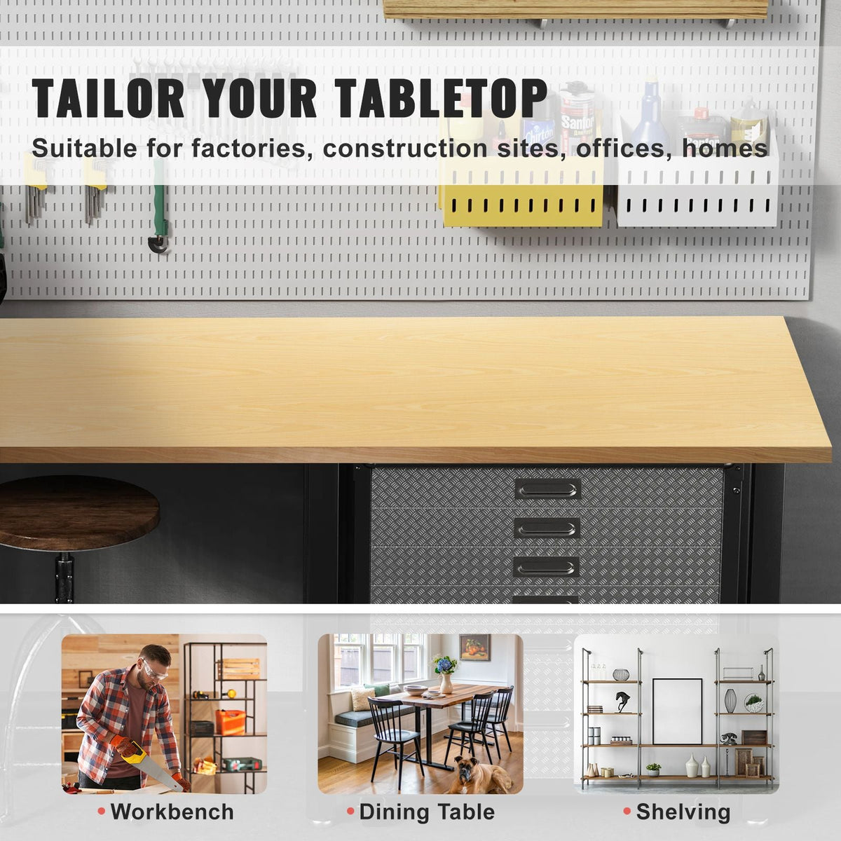 Wood Table Top, Holds up to 330 lb, 47.2" x 29.5" x 1.5" Rectangular Countertop for Height Adjustable Electric Standing Desk Frame, Universal Solid One-Piece Maple Desktop for Office & Home Desk