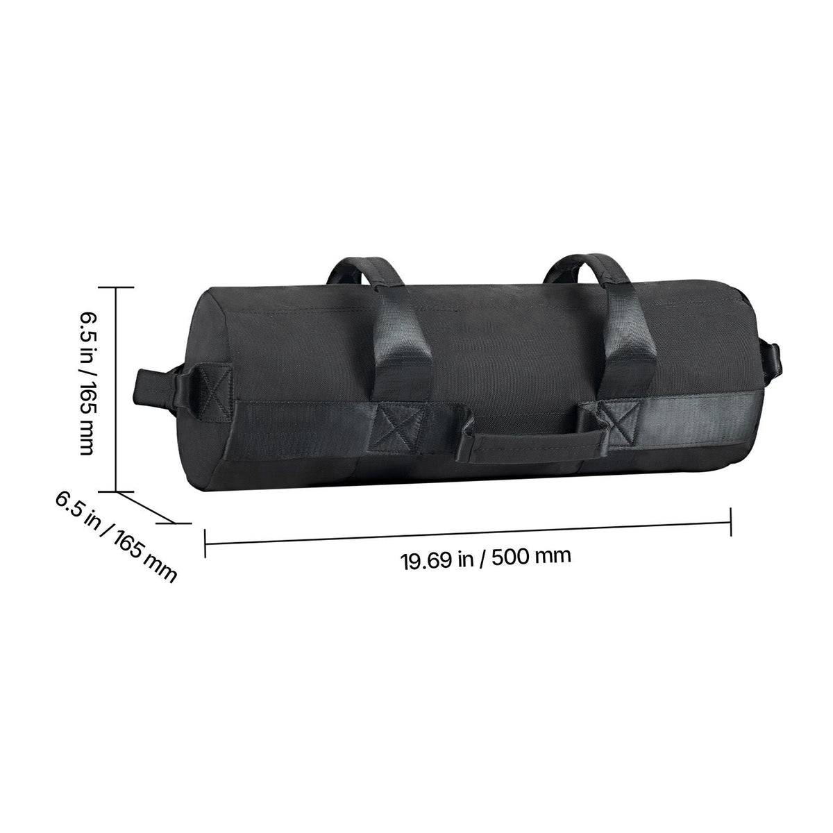 Workout Sandbag, Heavy Duty Workout Power Bags with Handles, 5-25 lbs Adjustable Slam Bag for Fitness Strength Weight Training Cross-Training, Home Gym Exercise, Black (Unfilled)