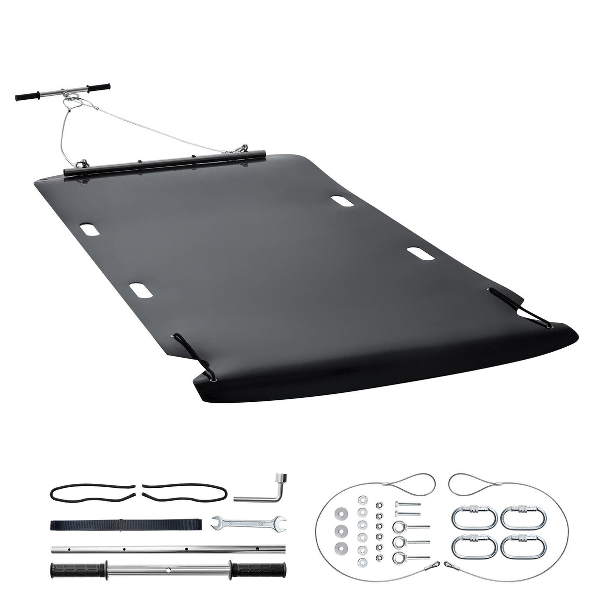 Yard Drag Sled, 90 x 46 in, 1500lbs Heavy Duty Utility Sled, HDPE Drag Glider with Ropes & Pull Cables, Hand & Vehicle Use Game Hauler for Firewood Ice Fishing, Compatible with ATVs UTVs