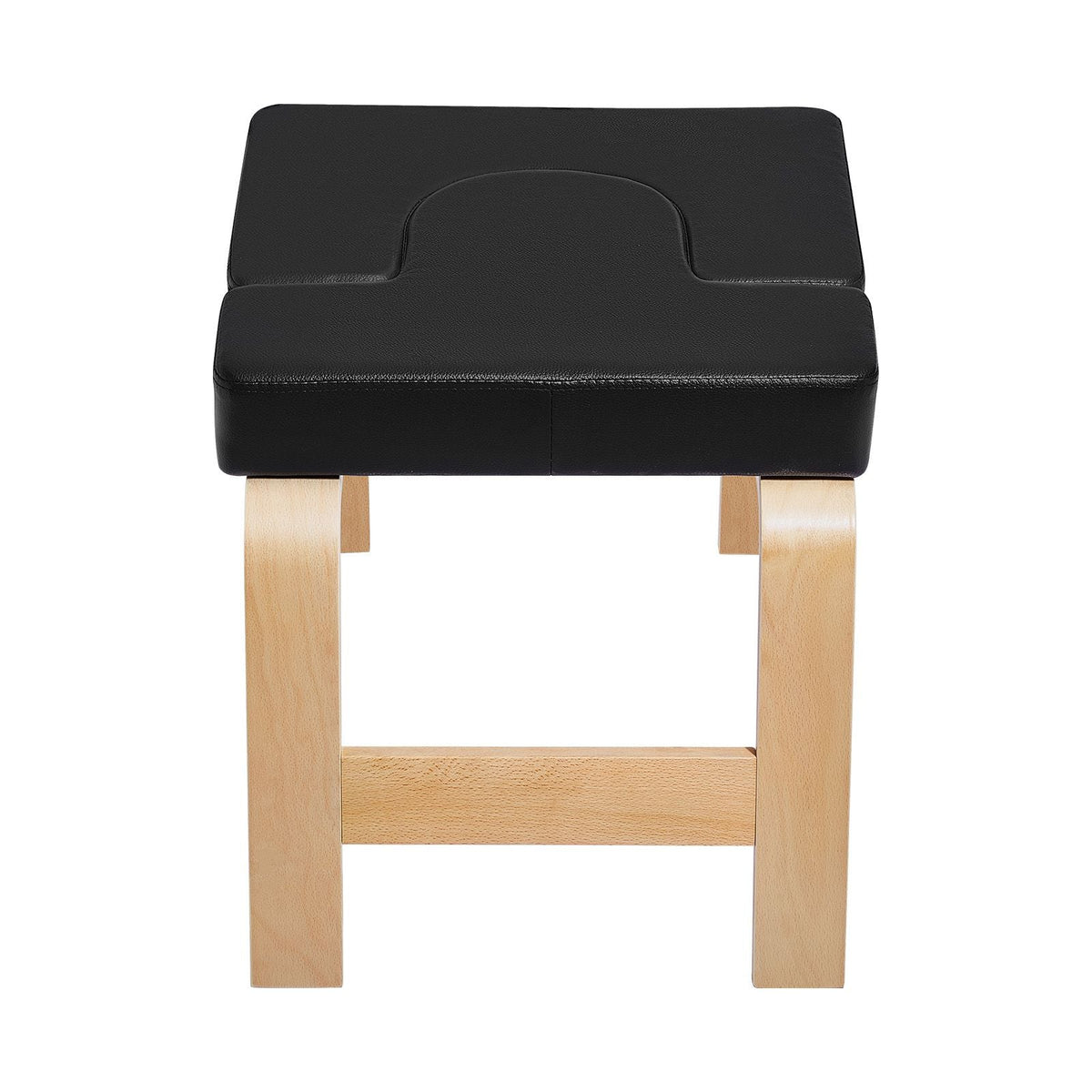 Yoga Headstand Bench, 300 lbs Capacity Yoga Inversion Chair for Family Gym, Headstand Trainer with Wood Frame & PU Pad, Stand Yoga Stool for Strength Balance Training, Relieve Fatigue, Black