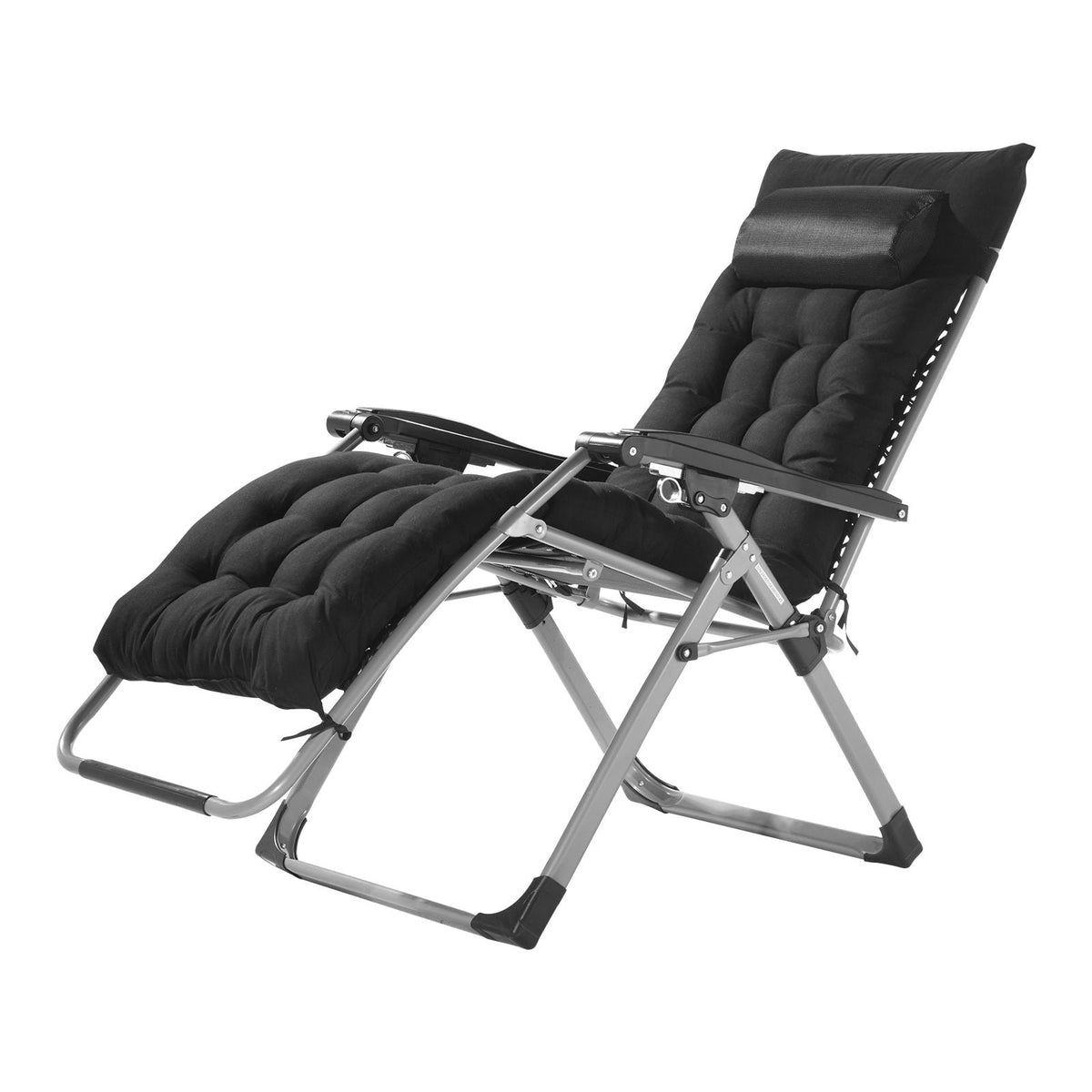 Zero Gravity Chair, 26 inch Zero Gravity Recliner Lounge Chair for Indoor and Outdoor, Adjustable Anti Gravity Chair with Cushion, Headrest, Footrest, and Cupholder, 500 lbs, Black